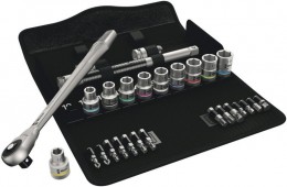 Wera Zyklop Metal-Push Ratchet & Socket Set of 28 Metric 1/2in Drive £186.95